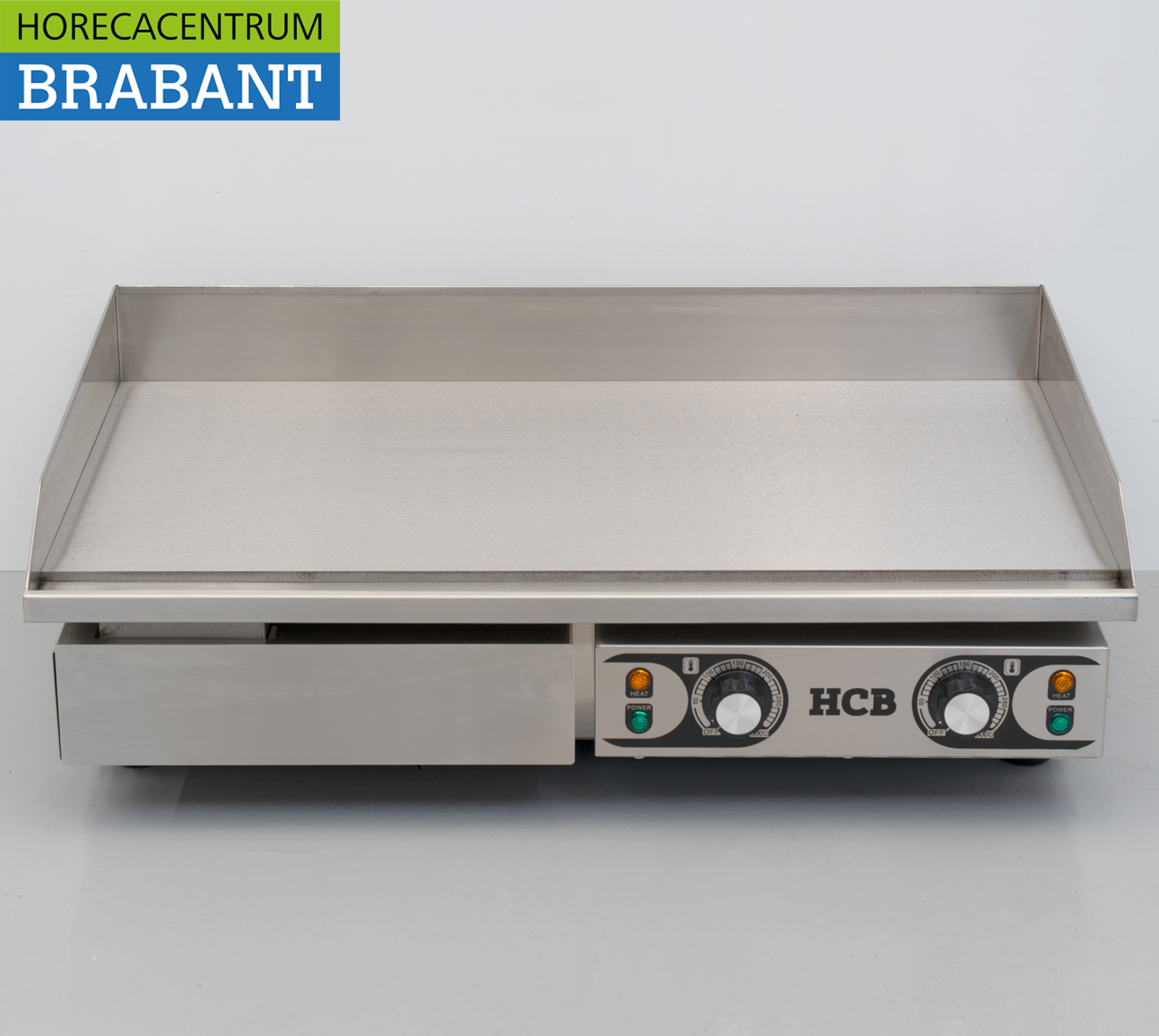 HCB Stainless Steel Smooth Grill Plate Baking Sheet 73 cm 2 x 230V Commercial Use