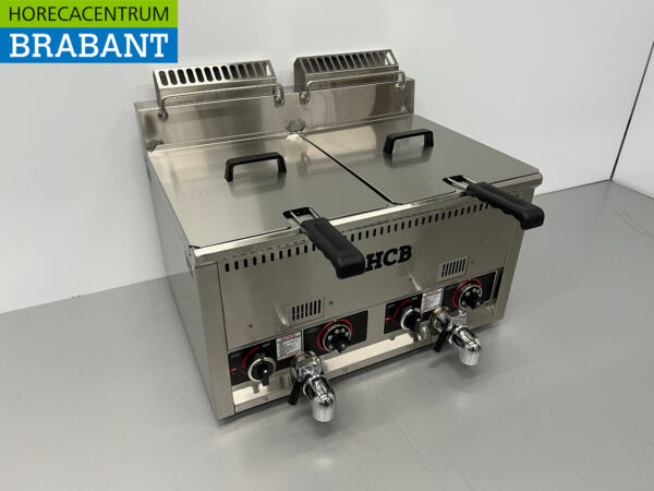 Stainless steel Double Fryer Fryer 2 x 21 liters PROPAAN gas Catering - Image 2