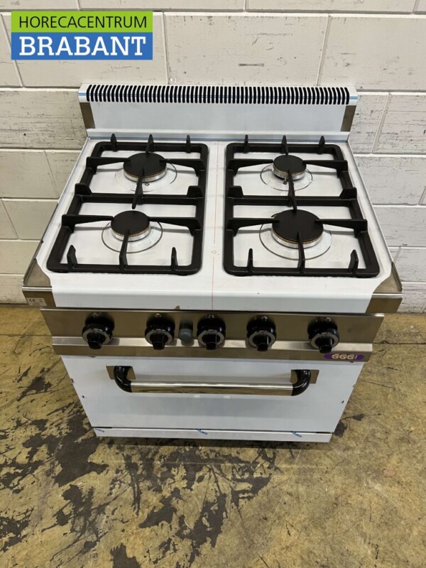 Stainless steel Berto's 4 burner Gas stove with oven 80 cm GAS Horeca - Image 2