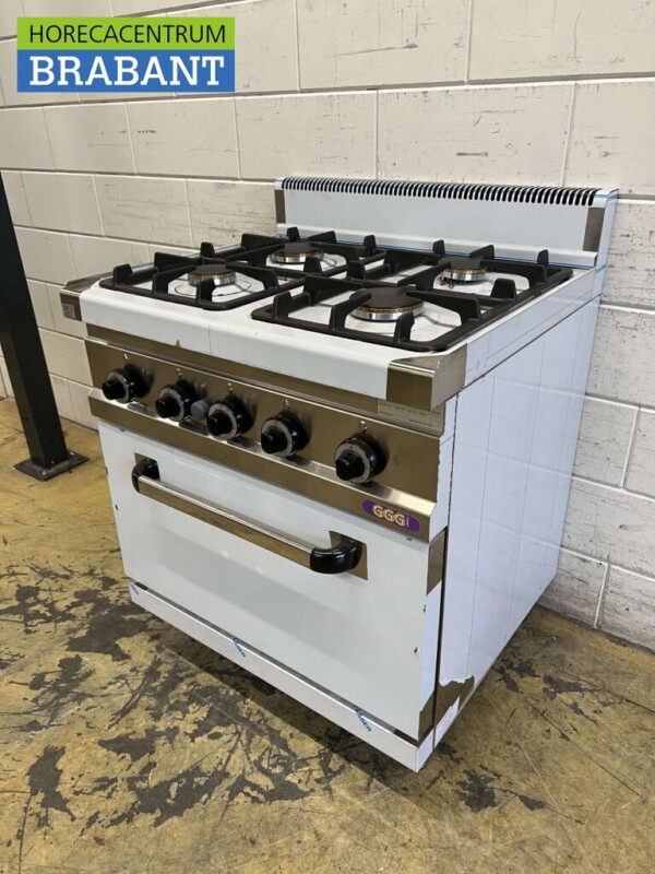 Stainless steel Berto's 4 burner Gas stove with oven 80 cm GAS Horeca - Image 3