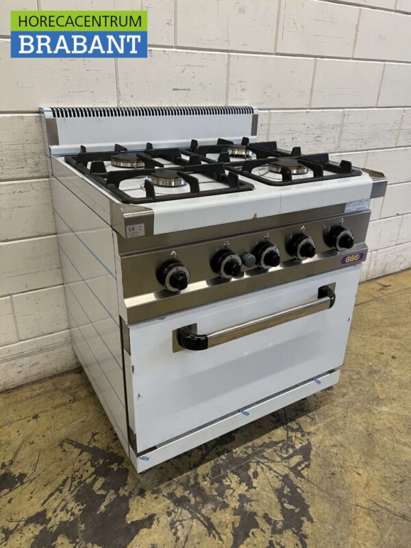 Stainless steel Berto's 4 burner Gas stove with oven 80 cm GAS Horeca - Image 4