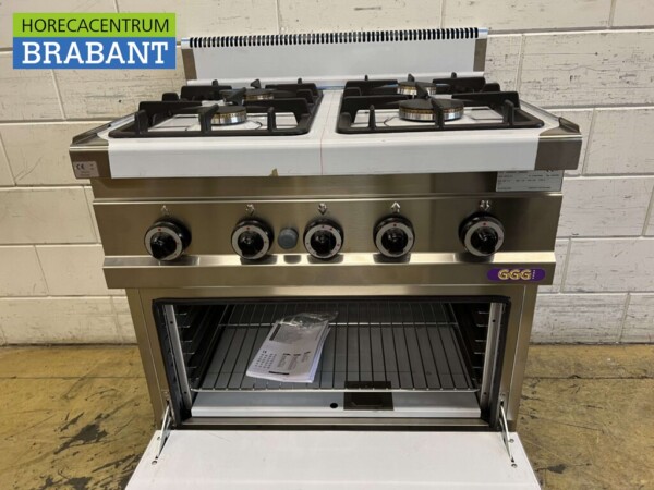 Stainless steel Berto's 4 burner Gas stove with oven 80 cm GAS Horeca - Image 5