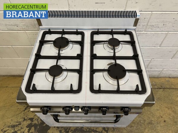 Stainless steel Berto's 4 burner Gas stove with oven 80 cm GAS Horeca - Image 7