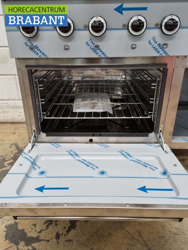 Stainless steel MBM Dexion 6 burner stove Gas stove with gas oven 110 cm GAS Horeca - Image 5