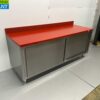 Stainless steel Polyethylene PE Work Cabinet Cabinet Cutting Table Premium-line 2 sliding doors 200 cm Catering Butchery - Image 2
