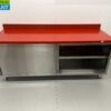 Stainless steel Polyethylene PE Work Cabinet Cabinet Cutting Table Premium-line 2 sliding doors 200 cm Catering Butchery - Image 4