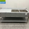 Stainless steel Sink Table double sinks Premium-line Welded model 200 cm Catering