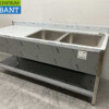 Stainless steel Sink Table double sinks Premium-line Welded model 200 cm Catering - Image 2