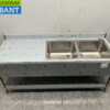 Stainless steel Sink Table double sinks Premium-line Welded model 200 cm Catering - Image 4