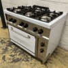 Stainless steel Giga 6 burner Gas stove with electric oven 100 cm GAS/400V Horeca - Image 2