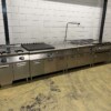Stainless steel Electrolux Baking line Double fryer Hot plate Bain marie Frying pan 440 cm GAS Catering
