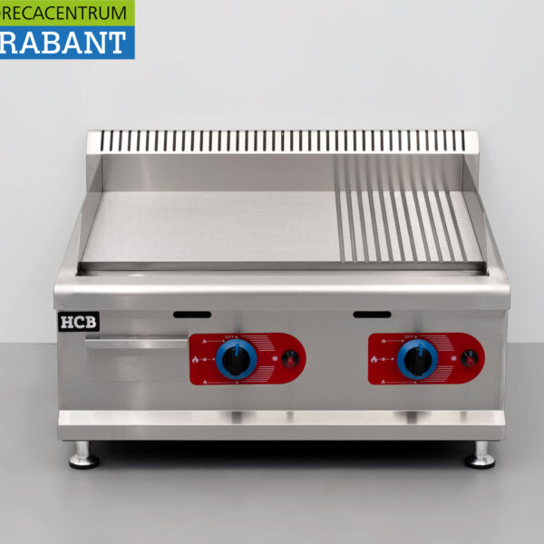 HCB stainless steel griddle griddle 1/2 ribbed 65,5 cm PROPAAN Horeca