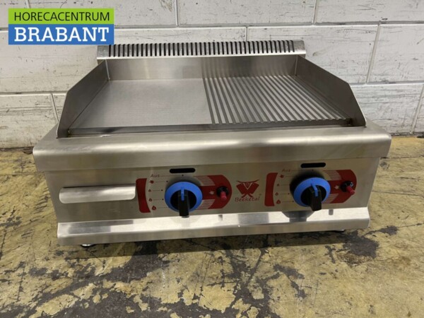 Stainless steel Griddle Griddle 1/2 ribbed 65,5 cm PROPAAN Horeca