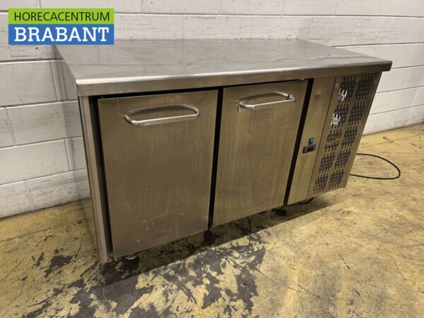 Stainless steel Tecnodom Refrigerated Workbench 2 doors and 142.5 cm 230V Horeca - Image 3