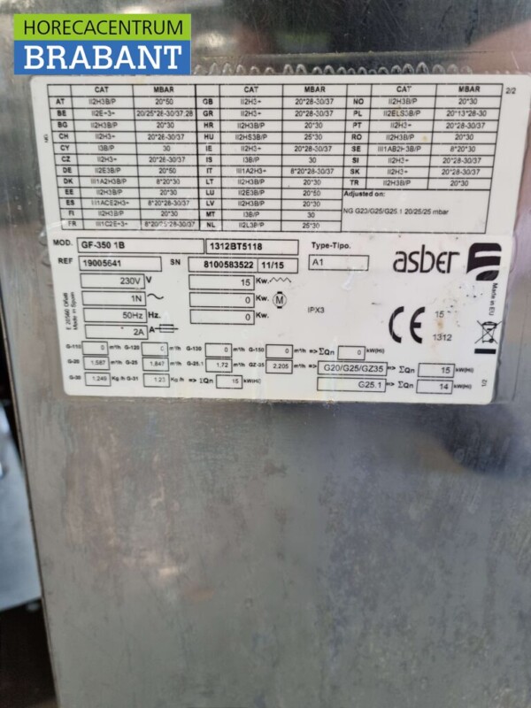 Stainless steel Asber Fryer fryer 15 liters 15 kW GAS Catering - Image 7