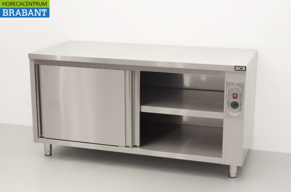Stainless steel HCB Shelf warming cabinet 2 sliding doors Premium-line 160 cm Horeca - Image 4
