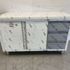 Stainless Steel Work Cupboard Cabinet Work Table 2 folding doors and 3 drawers 140 cm Hospitality