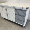 Stainless Steel Work Cupboard Cabinet Work Table 2 folding doors and 3 drawers 140 cm Hospitality - Image 2