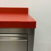 Stainless steel HCB Polyethylene PE Work Cabinet Cabinet Cutting Table 2 folding doors 3 drawers 120 cm Catering Butchery - Image 6