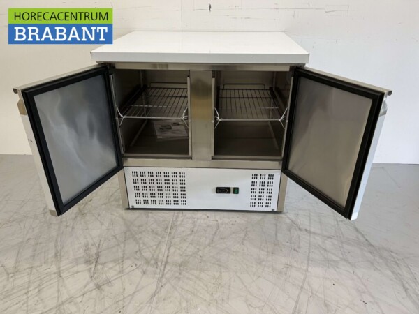 Stainless steel Refrigerated Workbench 2 doors 90 cm 230V Catering - Image 4