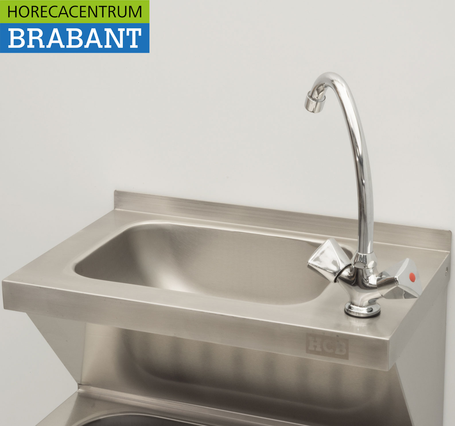 HCB Stainless Steel Double Sink Sink Pouring Tray combi Faucet 50.5 cm Catering - Image 4