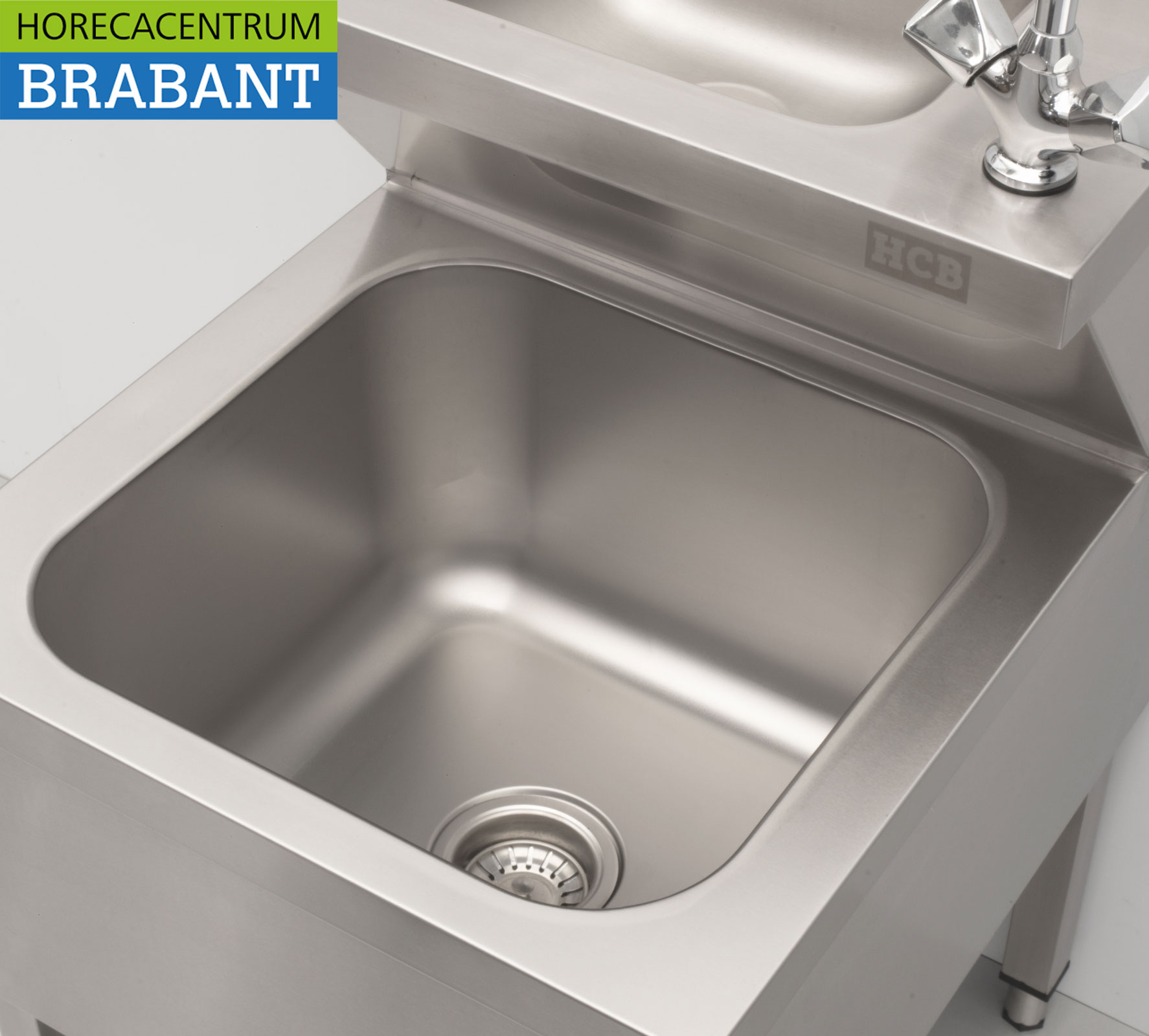 HCB Stainless Steel Double Sink Sink Pouring Tray combi Faucet 50.5 cm Catering - Image 7