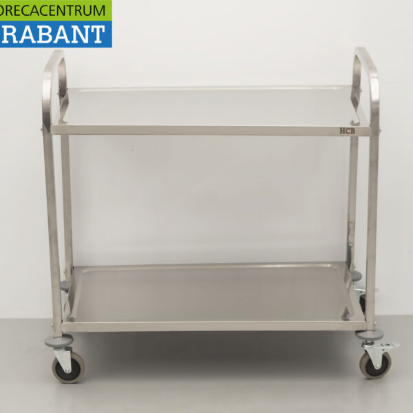 HCB stainless steel Serving trolley 2 tiers 95 cm Catering