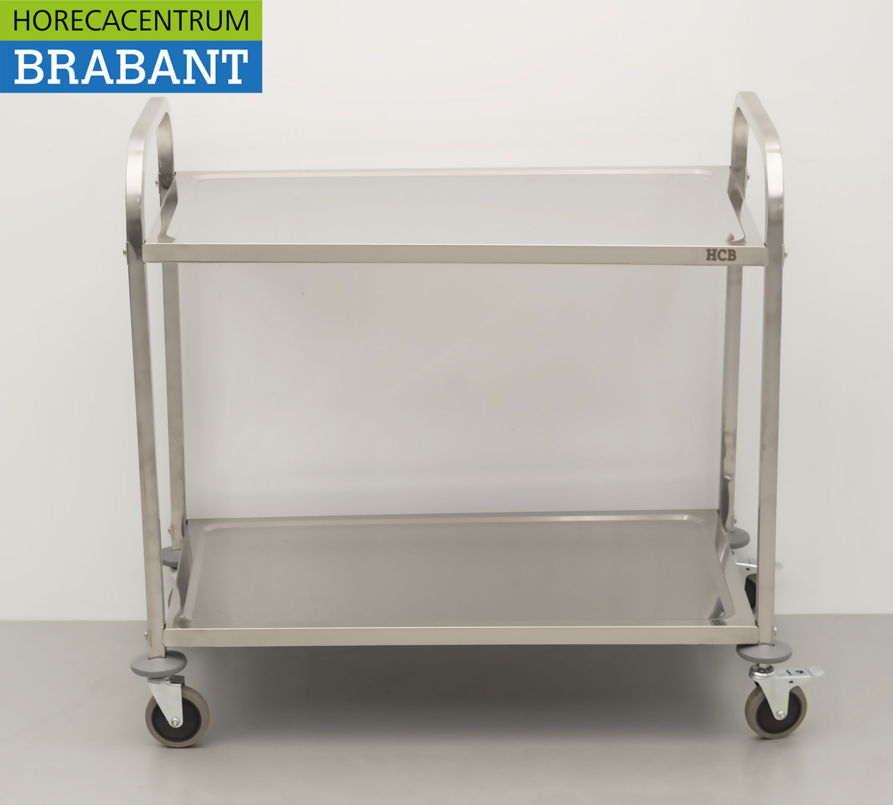 HCB stainless steel Serving trolley 2 tiers 95 cm Catering