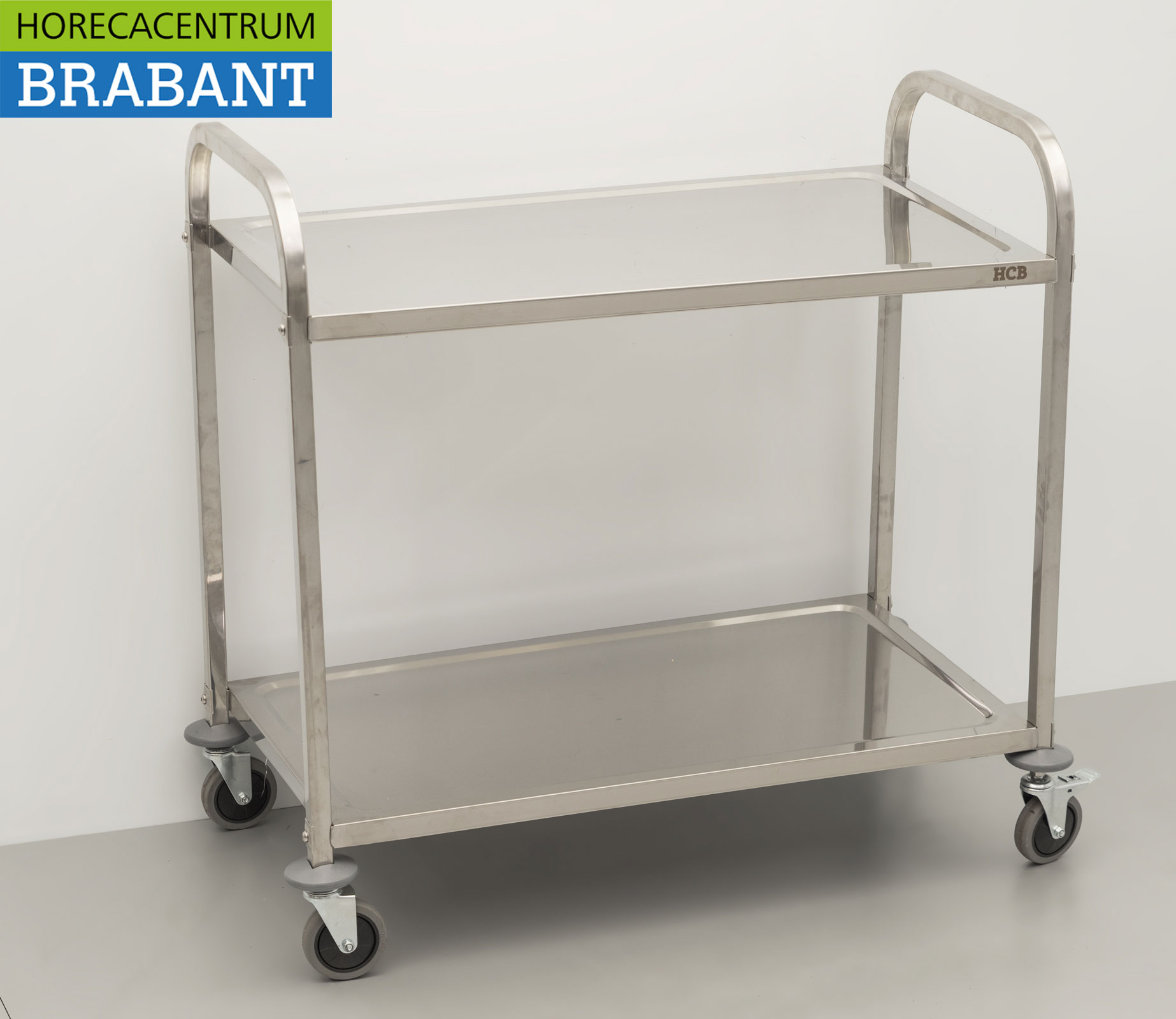 HCB stainless steel Serving trolley 2 tiers 95 cm Catering - Image 3