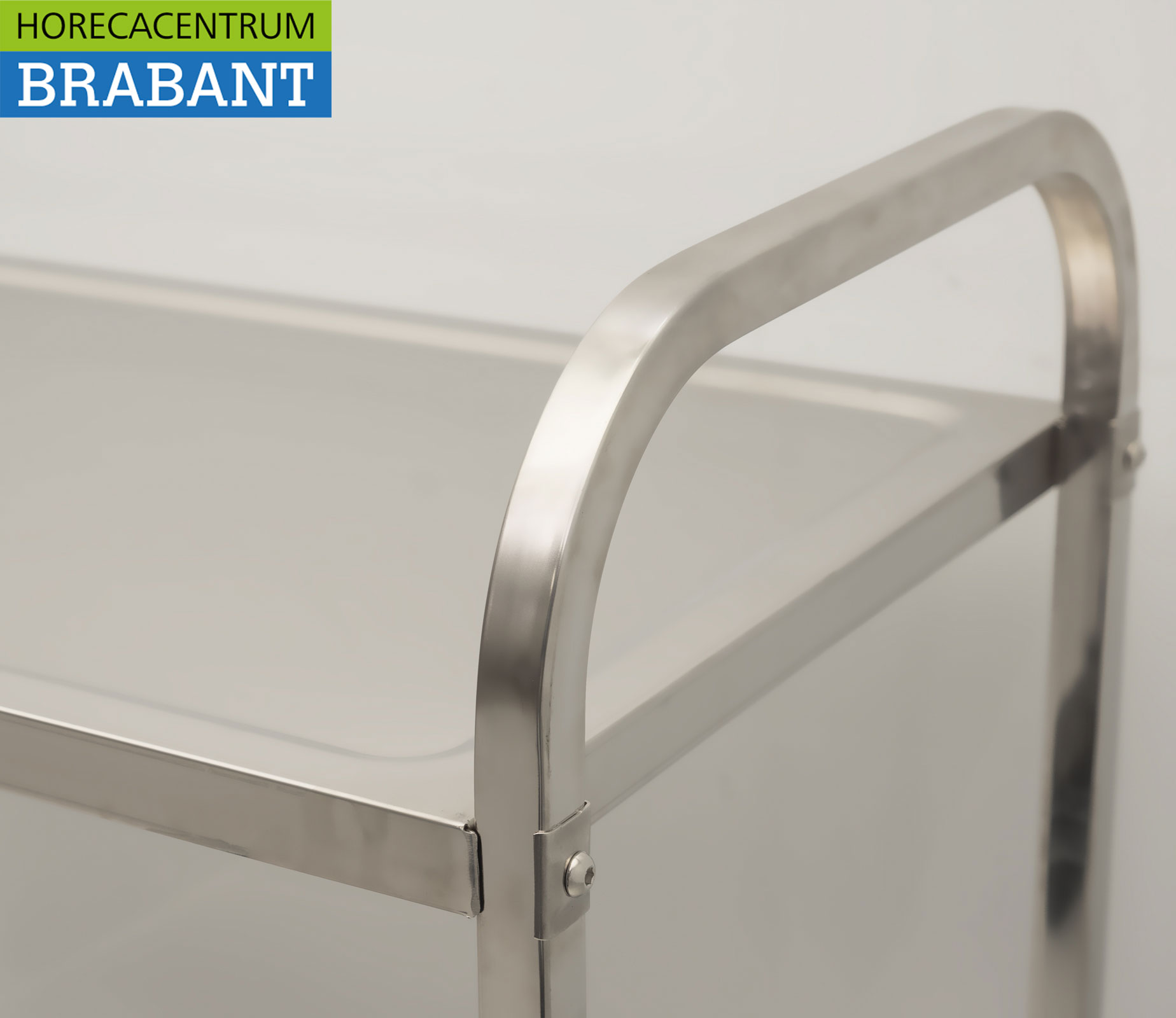 HCB stainless steel Serving trolley 2 tiers 95 cm Catering - Image 4