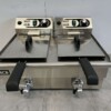 Stainless steel Double Fryer Fryer Drain Tap 2 x 10 liters 2 x 230V Horeca