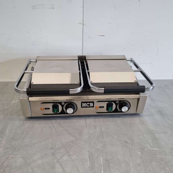 HCB Stainless Steel Double Contact Grill Panini Grill Ribbed/Ribbed 230V Catering