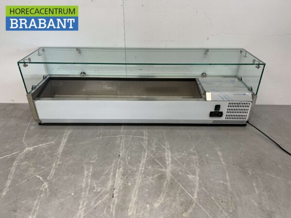 Stainless steel Top-up display case Top-up refrigerated display case saladière 6 x 1/4 GN 140 cm Horeca