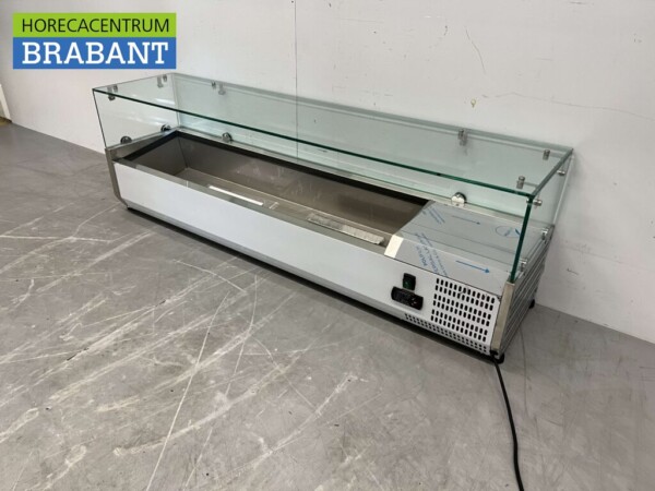 Stainless steel Top-up display case Top-up refrigerated display case saladière 6 x 1/4 GN 140 cm Horeca - Image 2