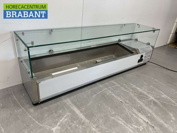 Stainless steel Top-up display case Top-up refrigerated display case saladière 6 x 1/4 GN 140 cm Horeca - Image 3