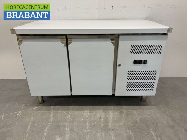 Stainless steel Refrigerated Workbench 2 doors 136 cm 230V Catering