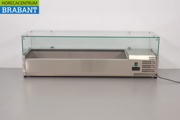 Stainless steel HCB Top mounted display case Top mounted refrigerated display case saladière 6 x 1/3 140 cm Horeca