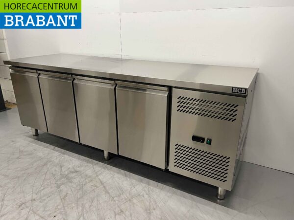 Stainless steel Refrigerated Workbench 4 doors 223 cm 230V Catering - Image 2