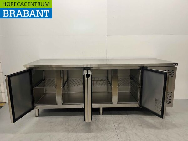 Stainless steel Refrigerated Workbench 4 doors 223 cm 230V Catering - Image 4