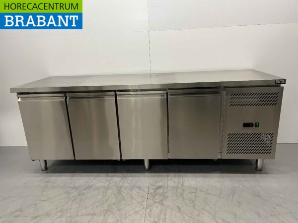 Stainless steel Refrigerated Workbench 4 doors 223 cm 230V Catering