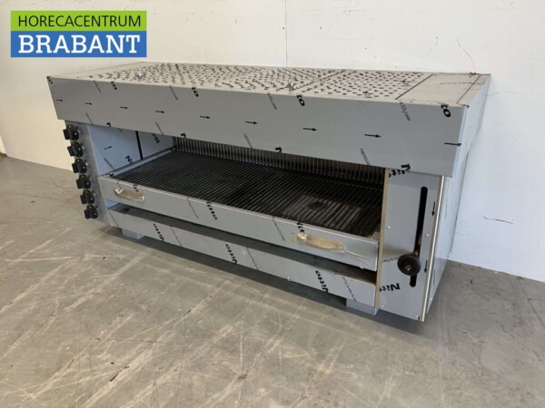 Stainless steel Pitagrill Pita oven Salamander grill 6 burners Premium-line 16,2 kW 129 cm GAS Horeca - Image 2