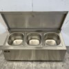 Stainless steel GN tray holder with lid 3 x 1/6 gastronorm GN 54,5 cm Horeca - Image 4