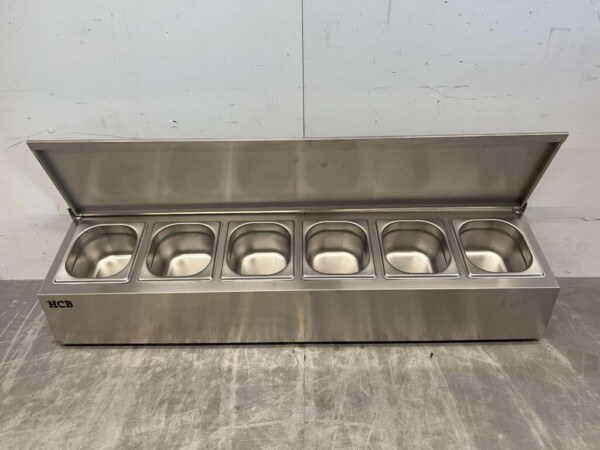 Stainless steel GN tray holder with lid 6 x 1/6 gastronorm GN 106 cm Horeca - Image 4