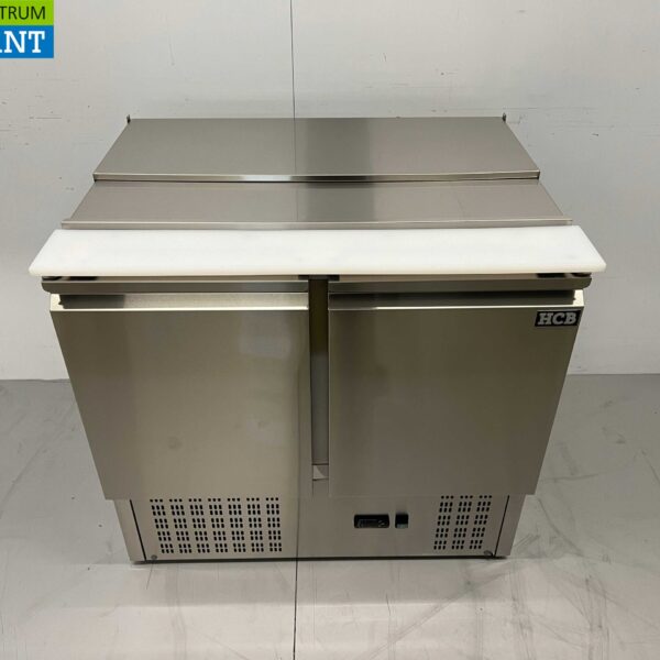 Stainless steel HCB Saladette Refrigerated Workbench 2 doors 1/1 GN 90 cm 230V Horeca