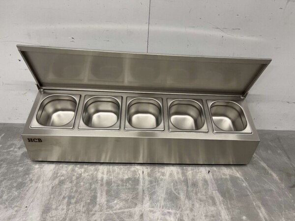 Stainless steel GN tray holder with lid 5 x 1/6 gastronorm GN 88,5 cm Horeca - Image 4