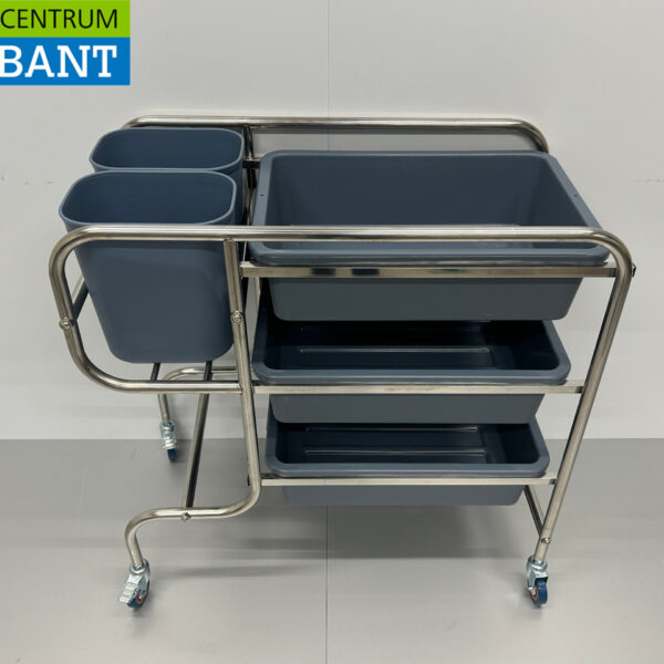 HCB stainless steel Clearance trolley clearance trolley including 5 bins 96 cm Catering
