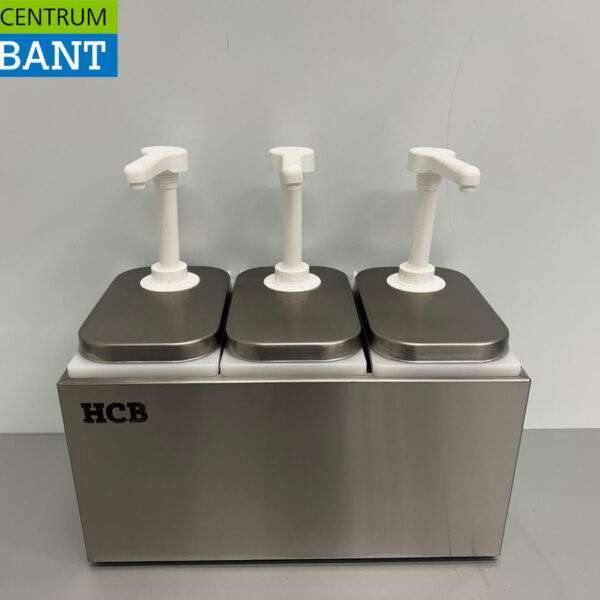 HCB Stainless Steel Double Sauce Bar Sauce Pump Sauce Dispenser 3 x 2 liter Horeca
