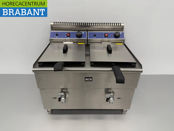 HCB Stainless Steel Double Fryer Frying 2 x 14 liter PROPAAN GAS Catering