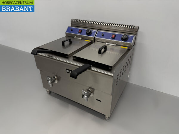 HCB Stainless Steel Double Fryer Frying 2 x 14 liter PROPAAN GAS Catering - Image 2