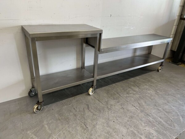 Stainless steel Mobile Undercarriage Cabinet 240 x 40 x 90 cm Catering - Image 3